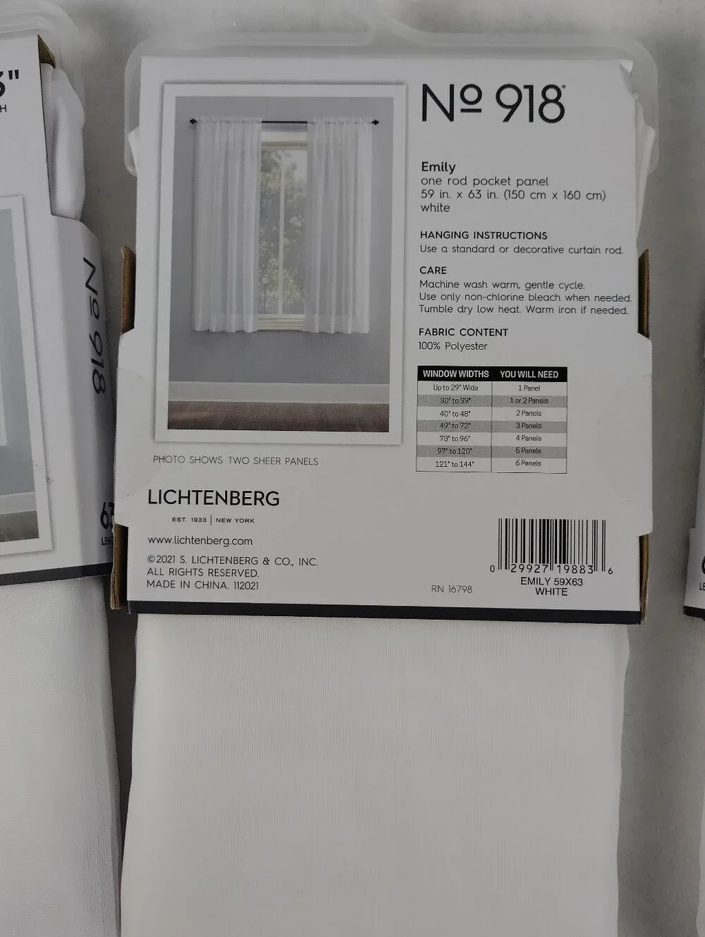 No. 918 Sheer Emily Voile Grommet Top Curtain Panel 84